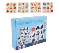 Wooden Puzzles for Kids, Educational Animal Fruit Shape Sorting, Shadow Matching Game, Develops Cognitive Skills, Fun Learning Toy, Preschool Boys & Girls, 8.66 X 6.38 X 1.57 In