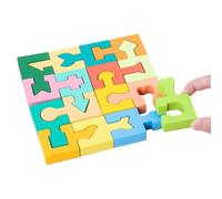 Wooden Puzzles | Juguete de emparejamiento de forma geométrica | 16 piezas Preschool Geometric Shape Match Toy | Wooden Jigsaw Puzzles for Boys Girls Ages 4-6 Learning Home School Kindergarten