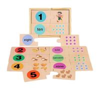 Wooden Puzzles, Wooded Educational Number Activity, Interactive Educational Kindergarten Early Learning Games For Kids 1-3 Preschool and Classroom Activities