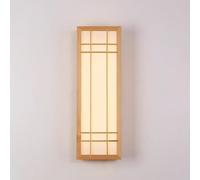 Wooden Rectangular Lamp, Retro Log Light with Acrylic Lampshade, Japanese Living Room, Interior Decorative Lighting Lamps, Ash Wall Lights(80cm)