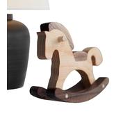Wooden Rocking Horse Tabletop Decor - Miniature Doll House Accessories, Tiny Wooden Rocking Horse Toy | For Home Nursery Office Desk Bookshelf Windowsill Bedside Table Doll House Birthday