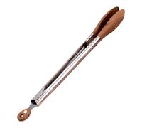 Wooden Salad Tongs - Heat Resistant Kitchen Tools, Non-Slip Grip, Stainless Steel Handle Pasta Fork Spoon, Multi-Purpose Serving Tongs with Hole | Dining Table Accessories, Cooking Helper, Home Meal