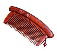wooden scalp massager, 13cm Chinoiserie Carved Massage Comb Natural Sandalwood Comb Portable Mahogany