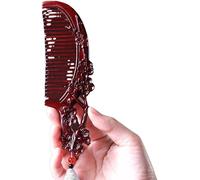 wooden scalp massager, 15cm Chinoiserie Hollow Carved Sandalwood Comb Purple Sandalwood Massage Scalp Comb
