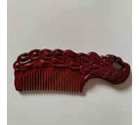 wooden scalp massager， Sandalwood Red Sandalwood Carving Flower And Wood Comb Wooden Handicraft Gift Sandalwood Comb,4 (Color : 23)