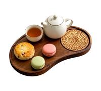 Wooden Serving Tray - Coffee Table Board, Stylish Home Decor, Multi-Functional Tray, Easy Carry Feature, Living Room Dining Table Party Afternoon Tea Lunch Accessory for Entertaining