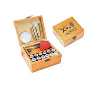 Wooden Sewing Kit Set, Sewing Basket Organizer Box with Accessories, Home Sewing Repair Tool Kit for Beginner, Women, Men