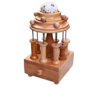 Wooden Sewing Organizer, Solid Wood Needlework Box, Seamstress Sewing Basket, with Drawer, 8 Spool Holders, Top Storage Compartment, for Sewing Supplies, Hobby Craft Tools, Needles Assorted