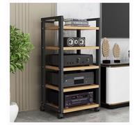 Wooden Shelf - Soporte de audio ajustable con extraíble para el hogar de la oficina, esquina, CD para rack y componentes de gabinete estéreo, torre de audio y vídeo nizer (C 5 50 x 40 x 100 cm)