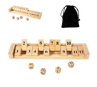 Wooden Shut The Box Game - Juego de mesa con 12 números