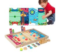 Wooden Sling Hockey Gamee - 10 In 1 Fast Table Sling Game - Durable Hockey Board Game For Home 15 Points Card, 2 Launch Rope, 24 Chess Pieces