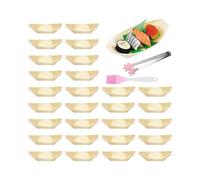 Wooden Snacks Serving Dishes with Modern Boats Design 100pcs Catering Supplies for Hot Cold Finger Food Trays Bowls Multicolor