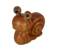 Wooden Snail Decor - Cute Animal Figurine Ornament, Rustic Handcarved Snail Sculpture, Decorative Woodlands Art Piece, Charming Nature Inspired Accent | Garden Lawn Yard Patio Outdoor Landscape Gift
