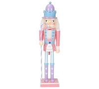 Wooden Soldier Decoration - Classic 25cm Candy Nutcracker Doll | Festive Handcrafted King Figurine Ornament, Traditional Holiday Collectible Toy Guard Statue for Christmas Tree, Desk, Shelf, Officez