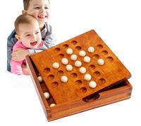 Wooden Solitaire Board Game - Europe Single Chess Toy Set | Wooden Solitaire Chess Game Single Player Board Set Cognitive Checkers Toy For Adults Kids Family Game Night Home