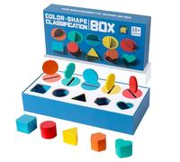 Wooden Sorting Box, Shape Sorter Box, Color Sorting Toy, Fine Motor Game, Colors and Shapes Toy, Educational Sorting Toy Color and Shape Recognition for Boys and Girls Ages 3+