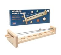 Wooden Space Balance Game Catch The Moon Rolling Ball Toy | Solar System Educational Desk Game 32.5x11.5x7cm Wood Focus Training Hand Eye Coordination Toy For Kids 3+ Learning Challenge