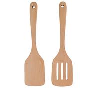 Wooden Spatula Set, Leaking Shovel Beech Wood Cooking Utensils with Comfortable Handle, Kitchen Tool for Mixing, Stirring, Filtering