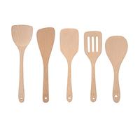Wooden Spatula Set of 5 | Non - Stick Pan Safe Kitchen Utensils | Sustainable Cooking Tools for Flipping/Stirring/Serving | Solid Wood Spoons & Spatulas