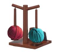 Wooden Spool Holder with Magnetic Rotating Spools, Double Spool Stand Non Slip Base for Crochet Home Crafting, Gift for Knitting Enthusiasts
