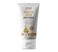 Wooden Spoon Protector Solar Orgánico Bebé y Familia SPF 30 - 100% Natural, Zinc Invisible, Sin Rastro Blanco, Hipoalergénico, Vegano, Resistente al Agua - 150 ml