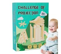 Wooden Stacking Game - Interactive Educational Party Activity, Balance Blocks with Smooth Hand-Finished Edges, Cognitive Logic Toy, Dexterity Development Set, Travel Puzzle for Indoor Home