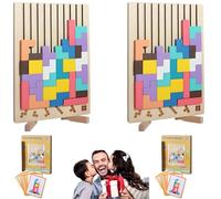 Wooden Stacking Puzzle Toy - 3D Brain Teaser Game,Decorative Home Ornaments, Montessori Educational Family Activity, Brain Teaser Activity for Family, Kids, Adults (2PCS)