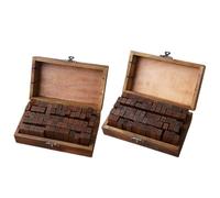 Wooden Stamps For Kids 70 Pcs Vintage, Decorative Set, Wood
