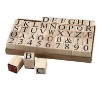 Wooden Stamps Set, H: 15 mm, 45 asstd