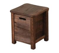 Wooden Storage Stool, Shoe Changing Stool, No Assembly Required, Durable with Drawer, Decorative Brown Stool, 30 cm x 30 cm x 35 cm, Perfect for Entryway Or Living Room
