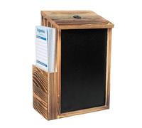 Wooden Suggestion Box, Secure Card Drop Container, Locking Offering Side Slot Design, Comment Boxes with 50 Cards, Wood Collection Bin, Donation Box