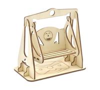 Wooden Swing Puzzle, Swing Ride Model Kit, Mechanical Craft Set, 4.53x2.56x4.33 Inches Educational Construction Toy, Ideal for Boys Girls, Adults, Kids Fun and Home Display