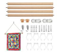 Wooden Tapestry Hanger Set Banner Display Rod Quilting Artwork Organizer