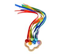 Wooden Teething Ring Rattle - Natural Beechwood Sensory Toy for Ɓabies