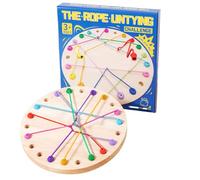 Wooden Threading Toys, Puzzle Lacing Rope Challenge Game, Interactive Untying Kids, Fine Motor Skill Educational Toy for Boys, Girls, Toddler, Learning Play, Home, Preschool, Travel, 8.74 Inches