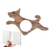 Wooden Thumb Bookmark, Thumb Book Page Holder, Dog Design Thumb Page Opener, Portable Thumb Ring Page Holder, Thumb Ring Book Holder for Kids, Page Opener Thumb Holder