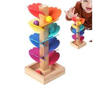 Wooden Toy - Colorful Marble Run Sound Toy, Educational Game Tree | Preschool 15 Color Cognition Learning Toy, Fun Interactive Playset for Boys, Girls, Little, Childrens