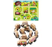 Wooden Train Set, Railway Toy with Number-Blocks, Educational Preschool Activity, Interactive Vehicle Game, Ideal for Boys Girls Over 18 Months Learning Play