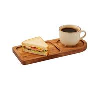 Wooden Tray with Cup Holder - Ottoman Divided Serving Platter, Japanese-Style Wooden Divider Tray for Home, Restaurant, Cafe | Use as Tea, Coffee, Food, Breakfast, Charcuterie, Cheese, Fruit Trays