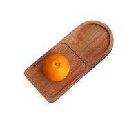 Wooden Trays for Decor - 10.82 Inch Divided Serving Platter | Aesthetic Ottoman Tray with Cup Holder, Rustic Food Charcuterie Cheese Board for Home Kitchen, Living Room Farmhouse
