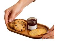Wooden Trays for Food - Rounded Corner Multi-Purpose Serving Tray | Cake, Snack, Postre, and Buffet Plate | Eco-Friendly Wooden Tray for Breakfast, Holidays, and Daily Use | 20 x 12 x 1,5 cm