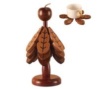 Wooden Tree Trivet Set - Walnut Wood 19.5cm 7.67in Or 16.5cm 6.49in