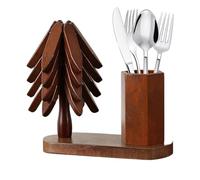Wooden Trivet Tree - Insulation Pads with Cutlery Holder, Wooden Tree Coasters Desk Decor | Functional Protective Design, Stylish Home Accessory, ideal para mesa Pot Dishes Drink Bowl Mug, 23 x 11 x