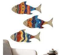 Wooden Tropical Fish Bathroom Decor - Rustic Ornament Vintage Coastal Art, Fish Ornament | Coastal Wall Decor For Living Room, Bathroom, Bedroom, Kitchen, Pool, Lake House & Beach-Themed Spaces
