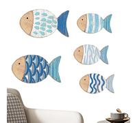 Wooden Tropical Fish Bathroom Decor - Rustic Ornament Vintage Coastal Art, Fish Ornament | Coastal Wall Decor For Living Room, Bathroom, Bedroom, Kitchen, Pool, Lake House & Beach-Themed Spaces