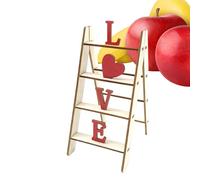 Wooden Valentine Ladder, Valentines Tabletop With Ladder Decor | Romantic Holiday Accent, Decorative Sign For Home Desk, Love Themed Decoration For Shelf Mantel Entryway Party Use