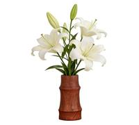 Wooden Vases For Flowers - Aesthetic Wood Decorative Vase Container | Table Centerpieces Flowers Pot | For Living Offices Dining Room Shelf Entryway Wedding Table Home Room Kitchen