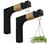 Wooden Wall Hook for Plantas Colgantes Wall Bracket Elegant Wood for Indoor and Outdoor Decor Square Planta para Balcony Garden Living Room Easy Installation