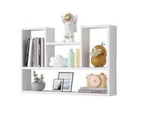 Wooden Wall Mounted Storage Bookcase 3-Shelf Modern Floating Shelf for Wall Unit Shelf, Closet Cabinet, DVD Rack Bookshelf File Organizer Rack(Blanco)