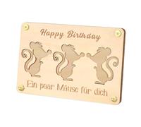 Wooden Wallet for Kids, Cartoon Animal Clutch Wallet, Kids Cash Holder Organizer, Cute Wooden Money Storage 16 x 11 x 0,6 cm para interior, exterior, viajes, decoración, present, Little Mice, Se
